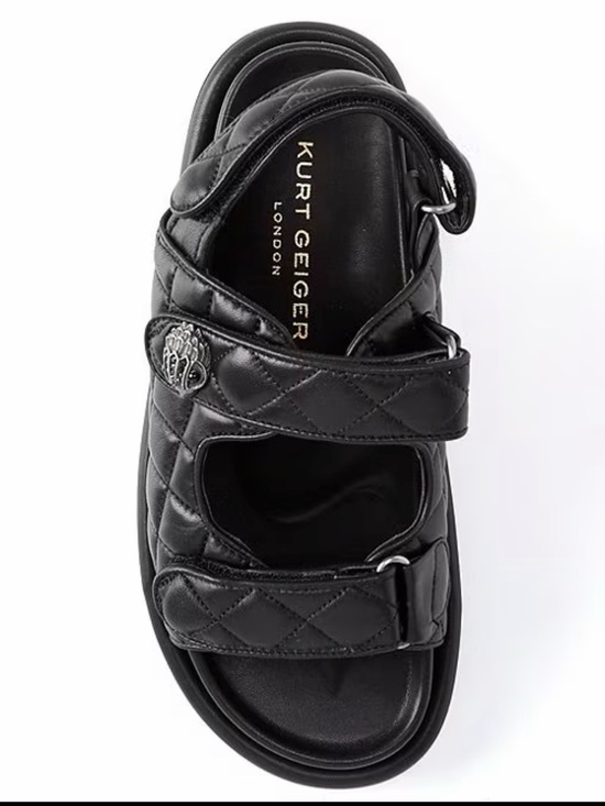 Kurt Geiger Shoes - NWOT Kurt Geiger Black Quilted Leather Double-Strap Sandals